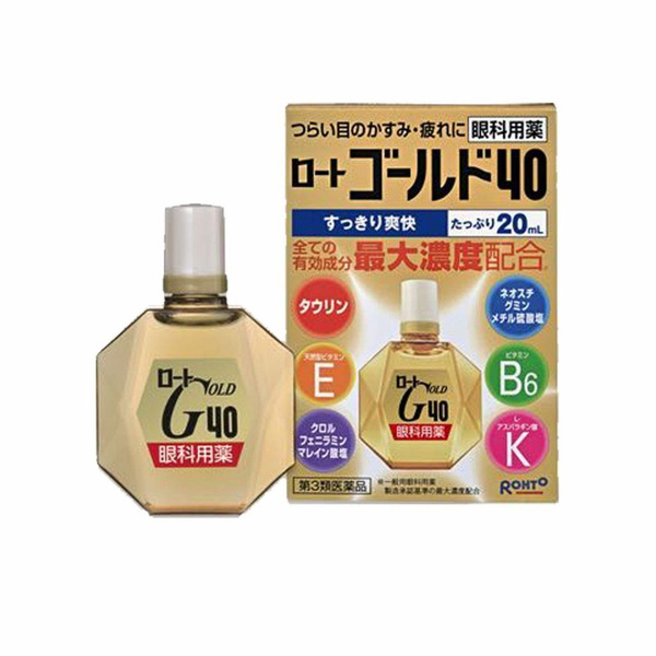 Rohto Японские глазные капли против возрастных изменений Rohto Gold 40 ...