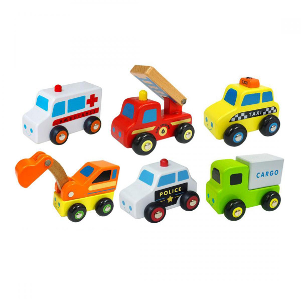 Набор машинок для малышей 6 шт Viga Toys 59621, Набор машинок ...