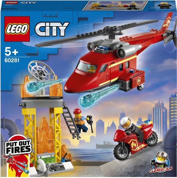 Конструктор LEGO City Fire Спасательный пожарный вертолёт, 212 деталей ...
