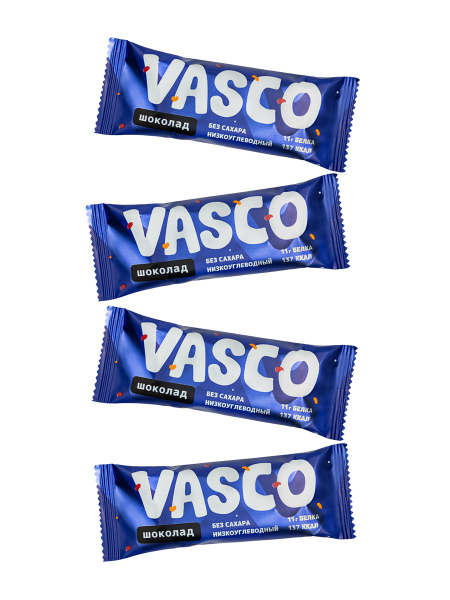 Протеиновый батончик Vasco в глазури со вкусом шоколада и шоколадной ...