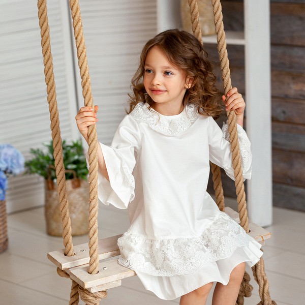 Детское нарядное платье из сатина на лето для девочки "Зефир" рост 116 ...