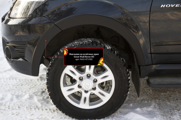 Накладки на колёсные арки шагрень для Great Wall Hover H3 2010 - 2015 г ...