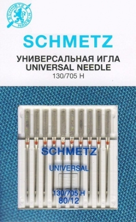 Иглы стандартные Schmetz 130/705H № 80, 10 шт./в уп. арт. 22:15.2.XCS ...