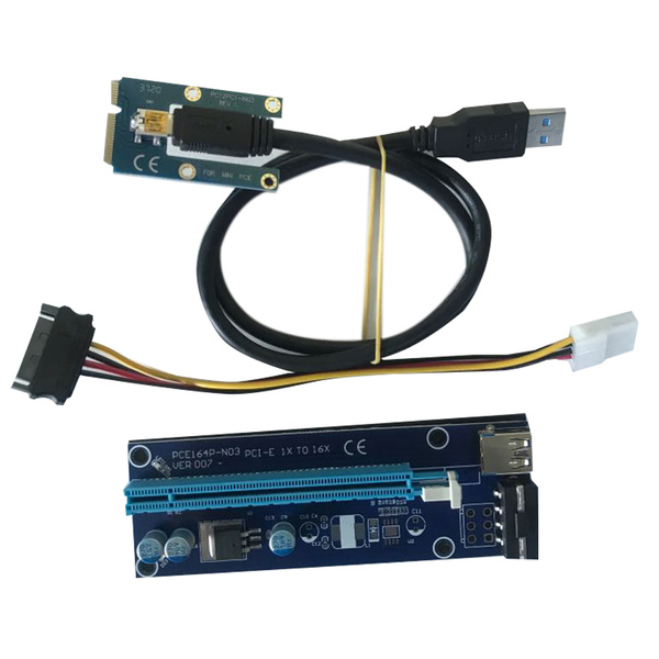 Коммутатор USB 3.0 Mini PCI-E к PCIe PCI Express от 1X до 16X Extender ...