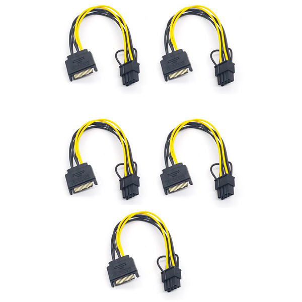 (O T P V) 5шт 15Pin Male to 8Pin (6 + 2) питания PCI-E 20см Кабель SATA ...