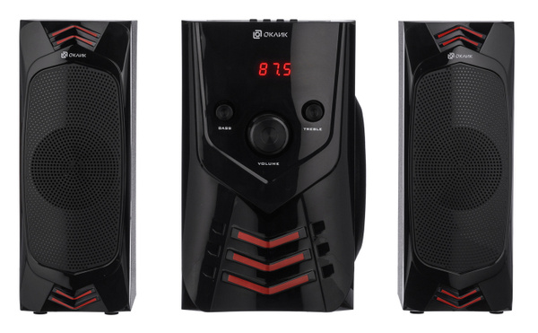 Акустическая система OKLICK Колонки OK-432 Black (2.1, 25W, дерево ...