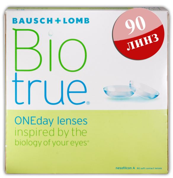 Контактные линзы Biotrue OneDay 90 линз, -3,50 ежедневные - купить с ...