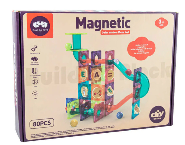 Магнитный конструктор игра Magnetic 80 деталей - купить с доставкой по ...