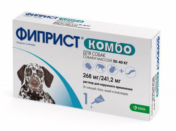 Фиприст Комбо для собак 20-40 кг, 2,68 мл - купить с доставкой по ...