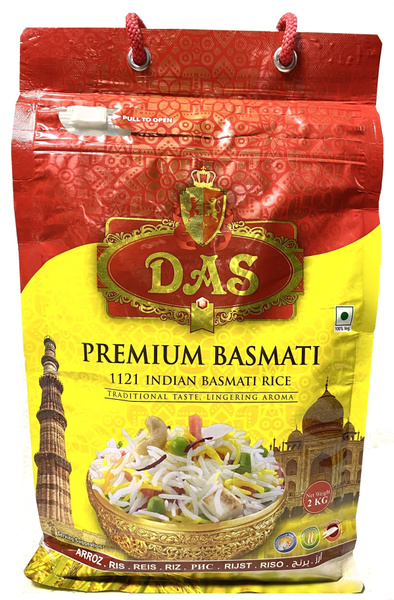 Рис Das Premium Zip Lock Басмати для плова, длиннозерный, пропаренный ...
