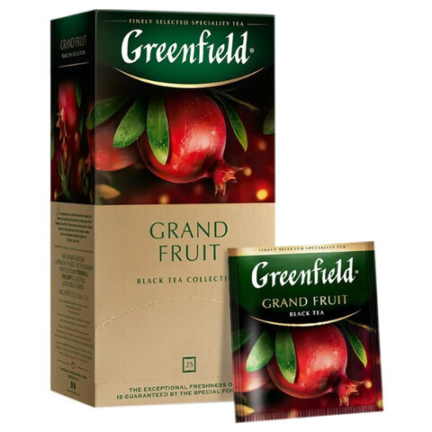 Чай GREENFIELD (Гринфилд) "Grand Fruit", черный, гранат-розмарин, 25 ...