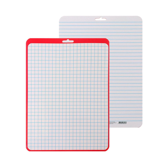 Доска маркерная для письма и рисования А4, двусторонняя: клетка/линейка ...