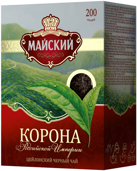 Чай черный МАЙСКИЙ Корона Российской Империи Цейлонский байховый ...