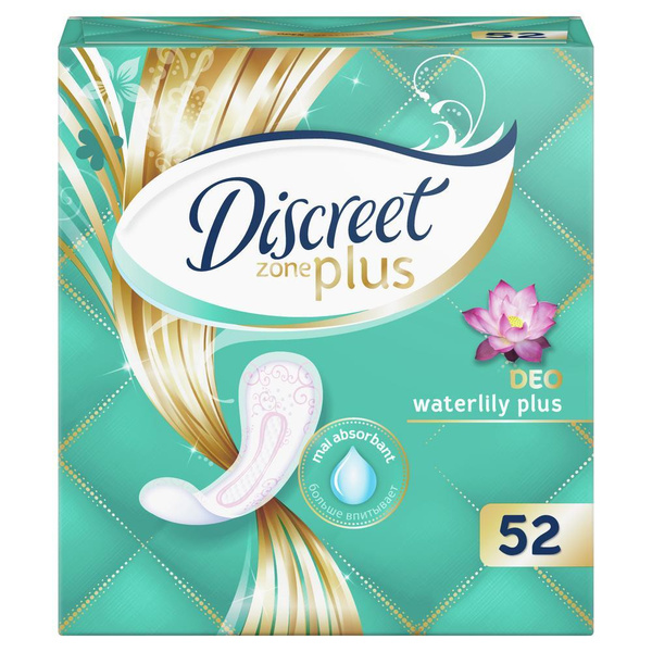 Ежедневные прокладки Discreet Plus, женские, Deo Water Lily Plus Trio ...