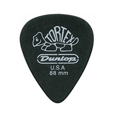12 Plettri Dunlop Tortex Pitch Black Standard 1.0mm - Made In USA