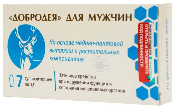 Свечи ректальные для мужчин Добродея № 7 Сашера-Мед - купить с ...