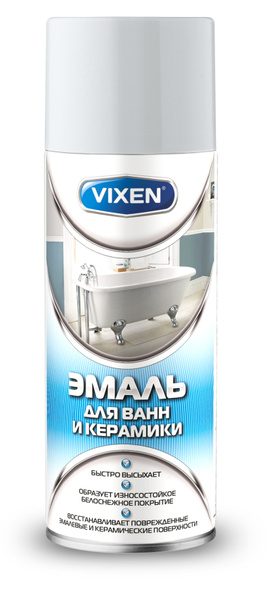Аэрозольная краска VIXEN "Эмаль акриловая для ванн и керамики" 520 мл ...