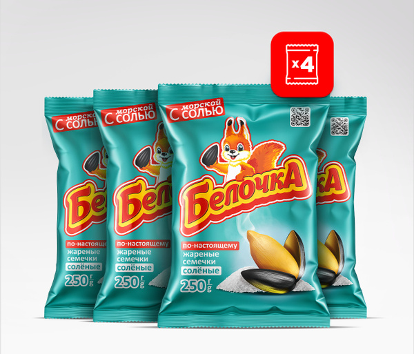 Семечки подсолнечника жареные с морской солью "Белочка" Premium, 250 г ...
