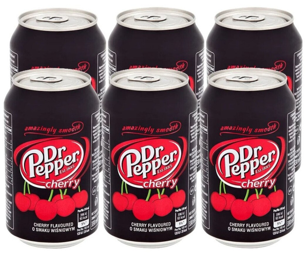 Газированный напиток Dr Pepper Cherry (Доктор Пеппер Черри) / 6 банок ...