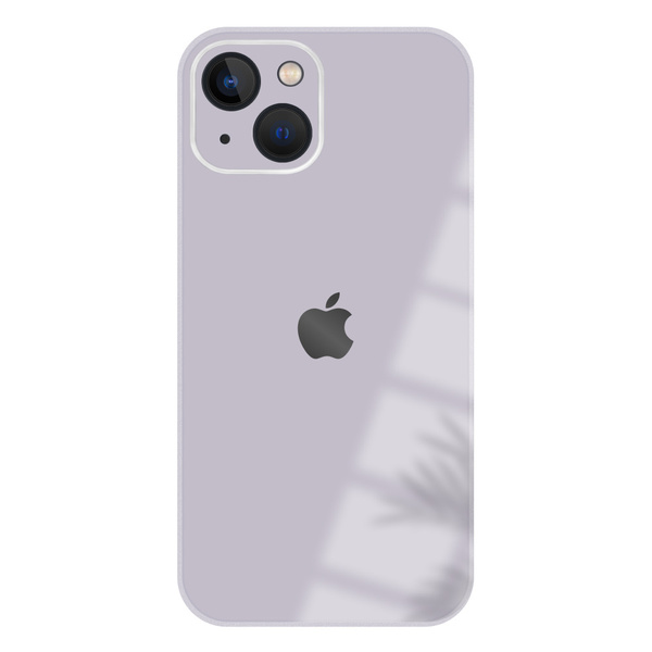 Стеклянный чехол на iPhone 13 Mini с защитой камеры (лилово-бежевый ...