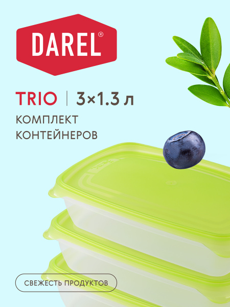 Контейнер пищевой Darel Plastic, 245х160х55, объем 1,3 л - купить по ...