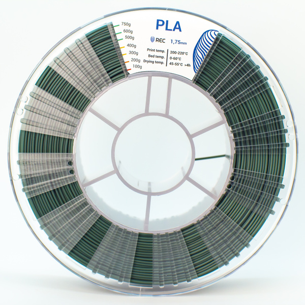 ПЛА пластик для 3д печати REC филамент PLA хаки RAL6007 750 гр 1.75 мм ...