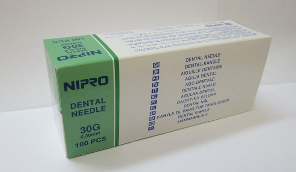 Иглы карпульные 0,3*16мм 100шт, Nipro. Медицинские, стоматологические ...