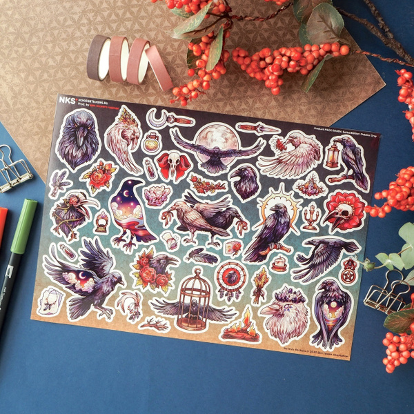 Набор наклеек стикеры Pack Raven, А4, винил - купить с доставкой по ...