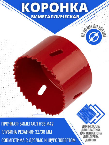 Коронка биметаллическая по металлу 50мм СтройКомплект - купить по ...