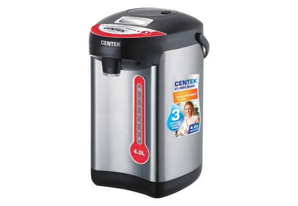 Термопот Centek CT-0081 black чёрный, 4 литра, 850Вт, 3 способа подачи ...