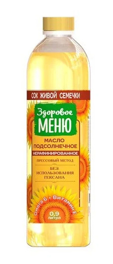 Масло"Здоровое меню"подсолнечное нерафинированное 0,9л*3 шт - купить с ...