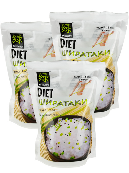 Лапша Ширатаки Midori в виде риса, 200 г - 3 шт (600 г) - купить с ...