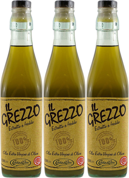 Оливковое масло IL Grezzo Extra Virgin, комплект: 3 упаковки по 500 мл ...