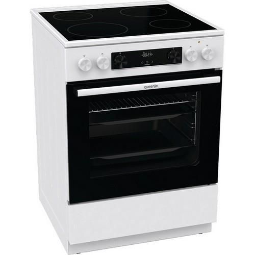 Плита Электрическая Gorenje GEC6C40WD белый стеклокерамика (без крышки ...