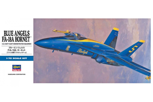 Kit Modèle à Monter Hasegawa – Blue Angels F/A-18A Hornet – Échelle 1:72 – 61 Pièces