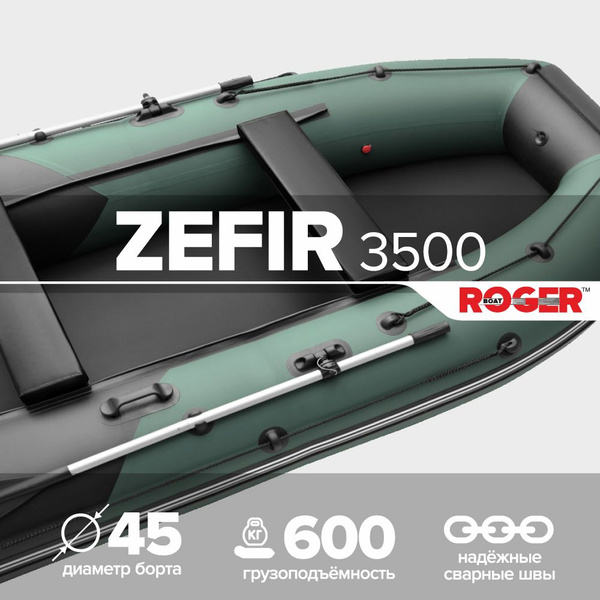 Лодка надувная ПВХ под мотор ROGER Zefir 3500, лодка роджер НДНД с ...
