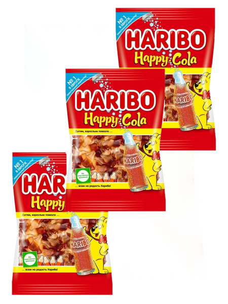 Мармелад жевательный HARIBO Харибо Happy Cola Счастливая кола 3 шт по ...