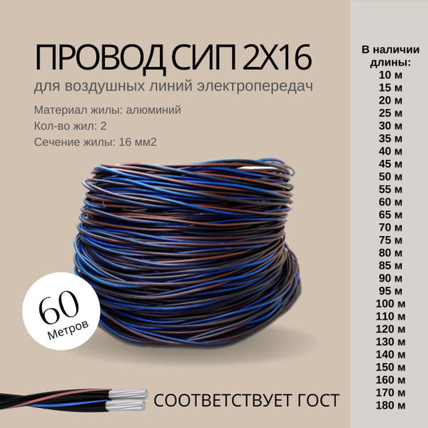 Силовой кабель Кирскабель СИП-4 2 16 мм² - купить по выгодной цене в ...
