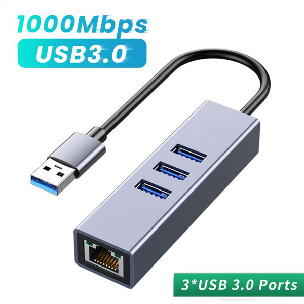 Беспроводной модем USB hub + Ethernet адаптер сетевой "4 в 1" 1000Mbps ...