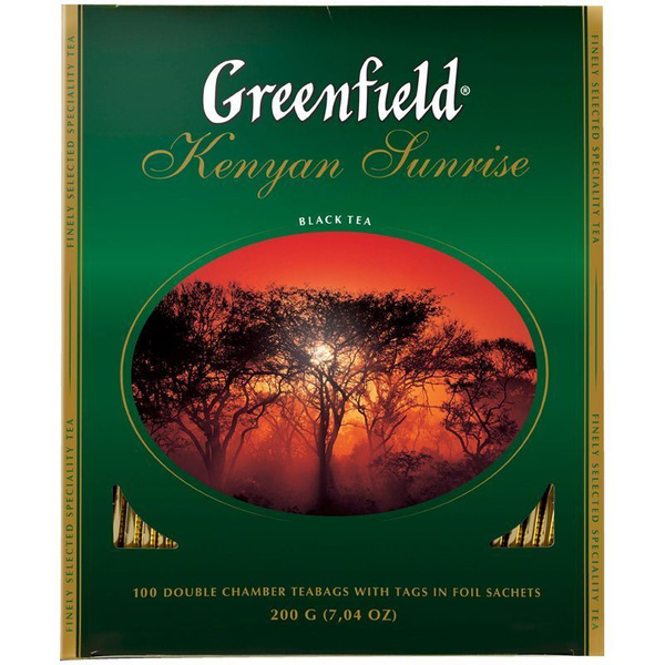 Greenfield Чай черный Kenyan Sunrise, 100 пакетиков по 2 г - купить с ...