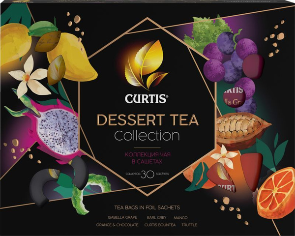 Чай черный пакетированный CURTIS Dessert Tea Collection, 30 пакетиков ...