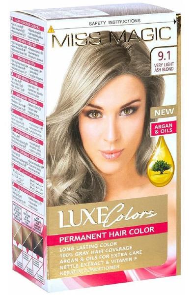 MISS MAGIC LUXE Colors Краска для волос, 9.1 Блондин пепельный - купить ...