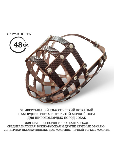Намордник для собак крупных пород №6 (48 см) коричневый - купить с ...