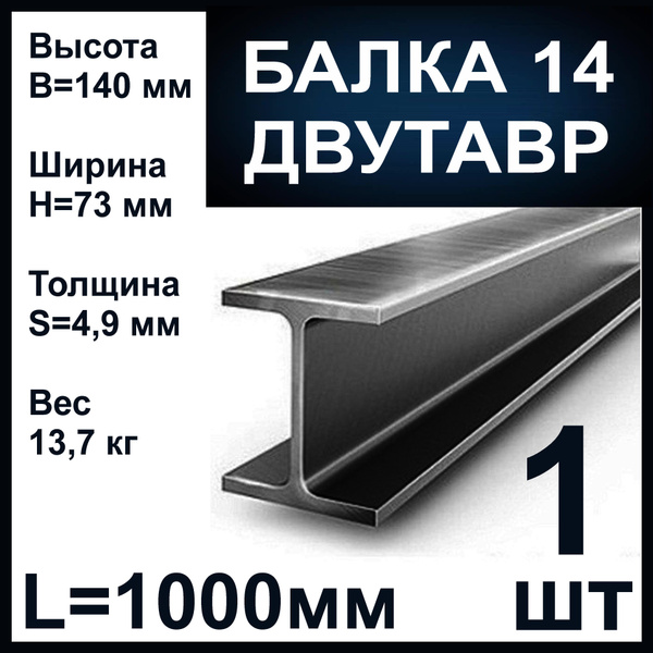 Балка двутавр 14. Длина 1000 мм - купить с доставкой по выгодным ценам ...