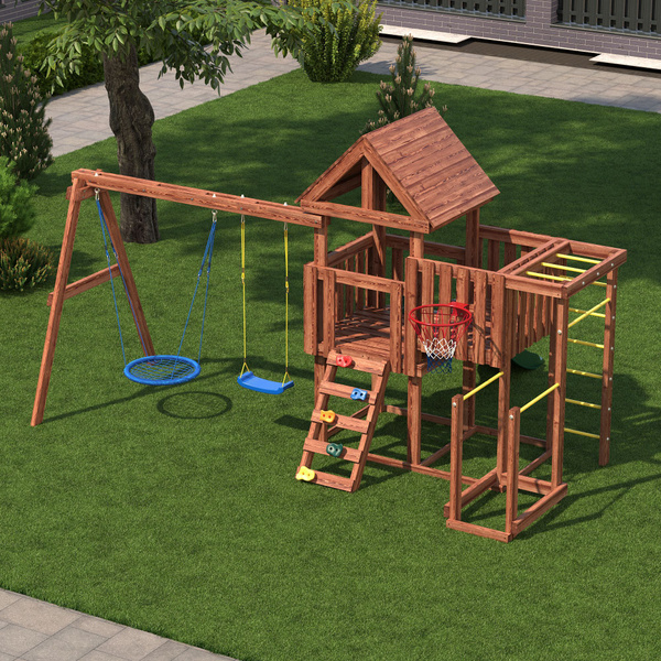 Детская деревянная игровая площадка для улицы дачи CustWood Junior ...
