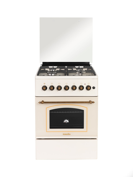 Газовая плита с электрической духовкой Smile SM6GER200, бежевая, 4 ...