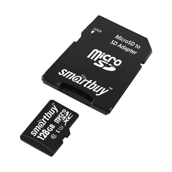 Карта памяти MicroSDXC 512GB СмартБай Класс10 UHS-1+ SD адаптер 128 ГБ ...