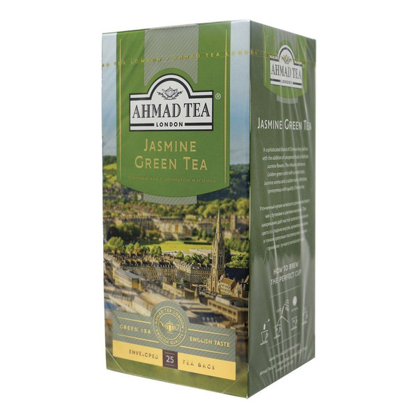 Чай зеленый Ahmad Tea Jasmine Green с жасмином в пакетиках 2 г х 25 шт ...