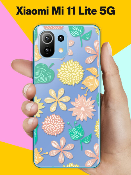 Силиконовый чехол Контур Растений на Xiaomi Mi 11 Lite 5G / для Сяоми ...