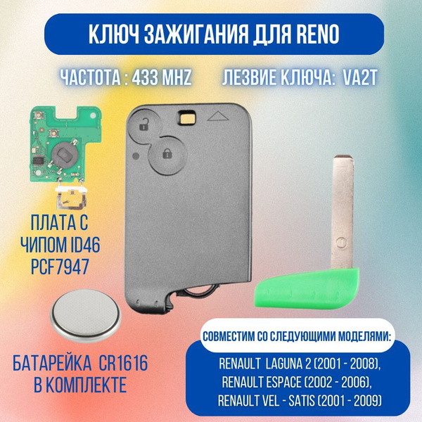 Смарт ключ карта Рено - Renault арт. 7701209122 - купить по выгодной ...